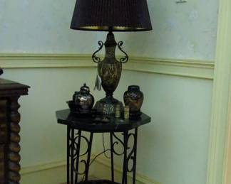 Vintage Bombay Company Table Lamp with Pleated Shade
