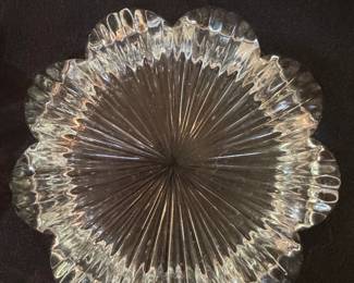 Pressed Glass Deviled Egg Plate  Flower Shape second image