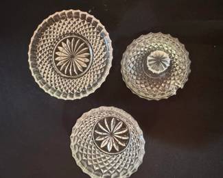 Cut Glass Candy Dish with Lid and Underplate third image