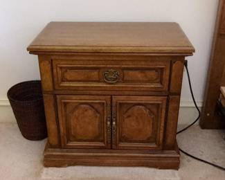 Vintage Wood Nightstand with Drawer and Cabinet by Unique Furniture
