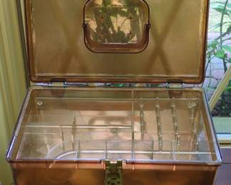 Vintage WilHold Amber Plastic Sewing Box