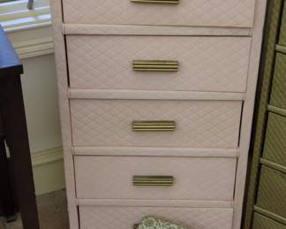 Pink Quilted Vinyl Chest of Drawers