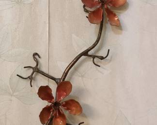 Copper Cherry Blossom Branch Wall Art second image