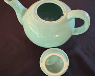 Unmarked Ceramic Teapot, Light Blue Glaze second image