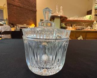 Pressed Glass Covered Jar
