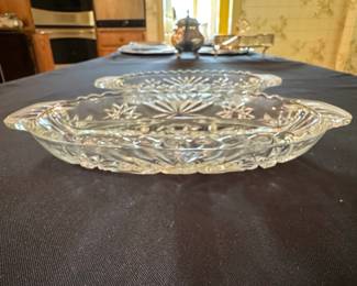 Anchor Hocking Early American Prescut EAPC Star of David Divided Relish Dish