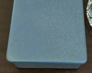 Blue Ceramic Ashtray with Cork Lid