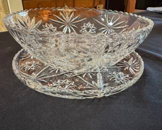 Anchor Hocking Early American Prescut EAPC Star of David Platter and Bowl Set