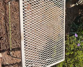 MidCentury Modern Wrought Iron Mesh Patio Side Table