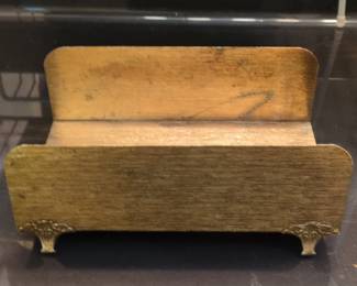 Vintage Brass Acanthus Leaf Footed Letter Holder or Desk Organizer
