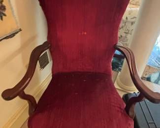 Queen Anne Style Wingback Armchair
