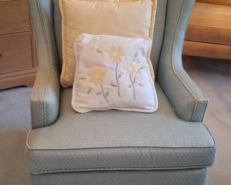 Wingback Accent Chair with Piped Trim