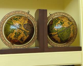 Vintage Zona Torrida Spinning Globe Bookends
