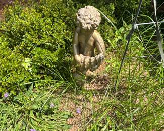 Boy with Basket Garden Statue