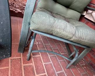 Green Metal Patio Chair with Cushions third image