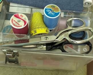 Sewing Kit with Scissors, Thread, and Measuring Tape