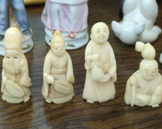 Set of Four Carved Bone Figures