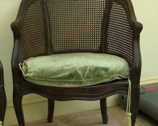Pair of Louis XV Style Cane Back Bergere Armchairs third image