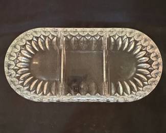 Gorham Althea Crystal ThreeSection Relish Dish