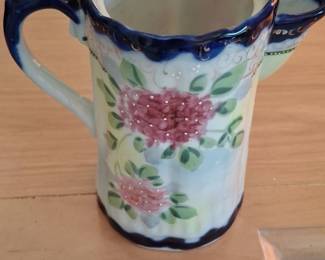 HandPainted Nippon Porcelain Chocolate Pot with Floral Motif