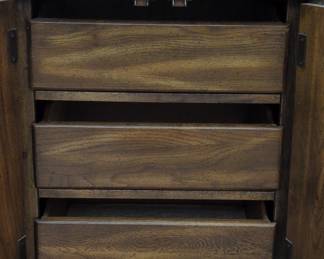 Vintage Carved Oak Spanish Revival Dresser with Mirror second image