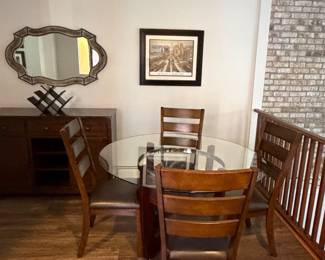 Glass dining table and 4 dining chairs