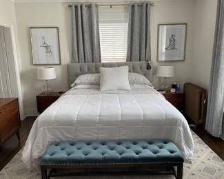 King bed frame and bed bench