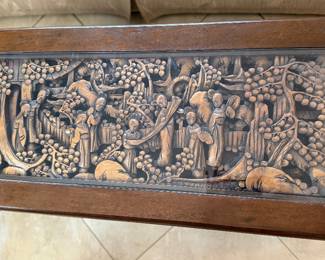 Wood carved coffee table