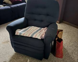 Blue chair and matching sofa