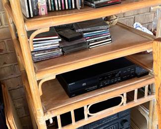 Entertainment shelf for media in bamboo