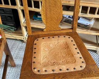 Solid wood with leather insert... have 3 of these