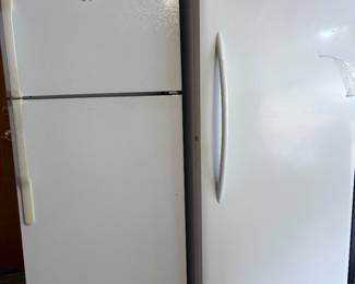 20 cu. ft. Frost Free Defrost, Garage Ready Upright Freezer in White and GE refrigerator both in excellent working condition