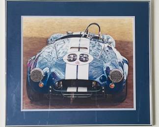 COBRA #98 WATERCOLOR PRINT 1998 ARTIST DAVE KURZ 22"X25.25"