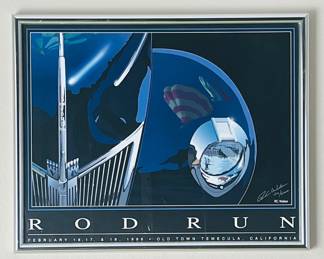 ROD RUN OLD TOWN TEMECULA FEBRUARY 16,17,18 1996 FRAMED POSTER LIMITED EDITION 116/2000 SIGNED BY R.C. WALES 16.5"X20.5"