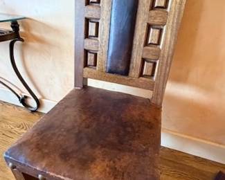 Wood and Leather Chair