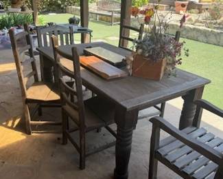Wood Patio Table and Chairs