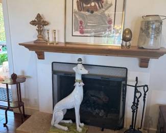 Italian Glazed Terra Cotta Whippet, MCM