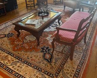 French Rush Seat Bench