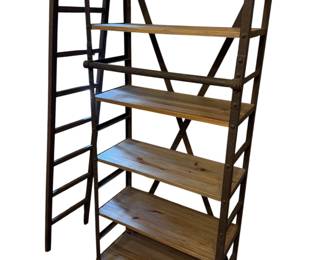 Bookshelf with oversized ladder- Bookshelf  29”x67.5”tall 12” deep