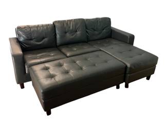 Pleather sofa- 89”x33”61” 
