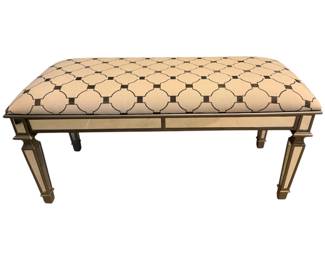Upholstered mirror bench  42”x18”x19” 