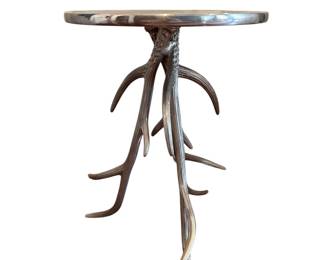 Made in India metal  Antler accent table 22”tall by 16” 