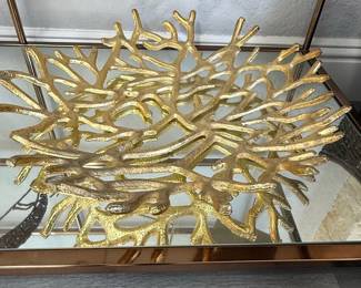 Gold Coral Pattern Fruit Bowl