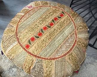 Boho Patchwork Round Floor Cushion/Ottoman Cover