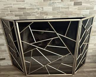 Geometric Metal Fireplace Screen