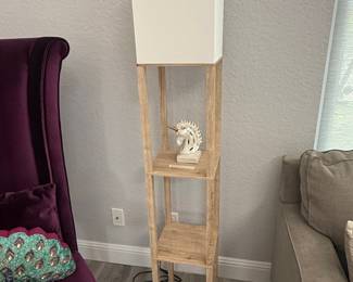 Brightech Maxwell 63" 3-Shelf LED Floor Lamp with Lantern Shade