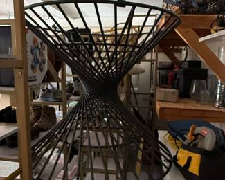 Mid-Century Modern Wire Hourglass Sculptural Side Table Base