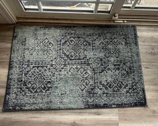Distressed Medallion Pattern Area Rug - Blue/Gray