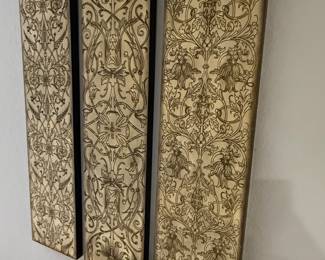 Set of Three Ornate Floral Relief Wall Panels