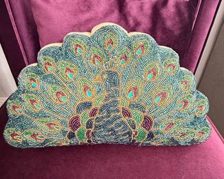 Mary Frances Beaded Peacock Handbag